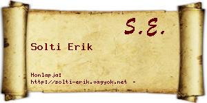 Solti Erik névjegykártya